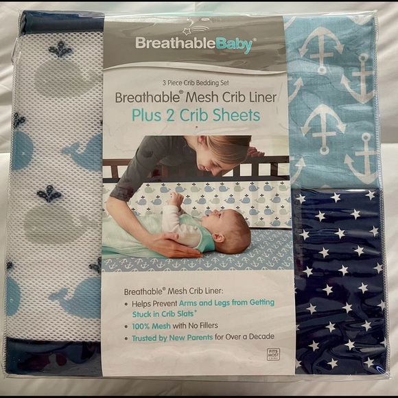 Breathable Baby Other - Breathable Baby Mesh Crib Liner Set with Two Matching Sheets